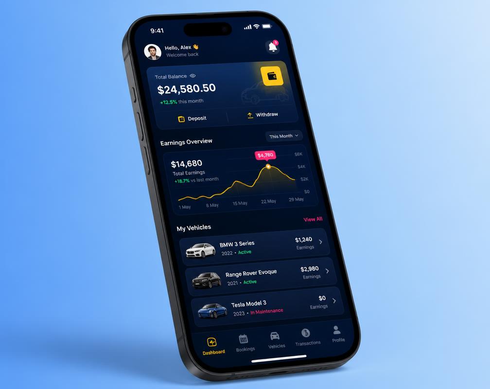 Painel do aplicativo Taxinexo em um smartphone